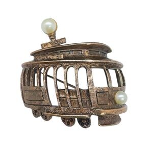 Vintage Hallmarked Tortolani San Francisco Trolley Cable Car Brooch